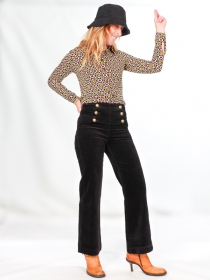 Pantalon à pont Victorine Velours noir