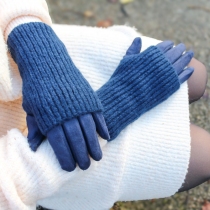 Gant suédine + mitaines bleu foncé