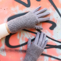 Gant suédine + mitaines gris foncé