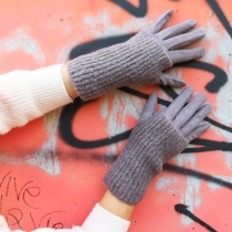 Gant suédine + mitaines gris foncé