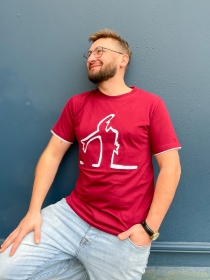 Tee shirt Alinea raleur framboise t-shirt typographique ton fruit&eacute;