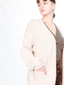 Gilet long alpaga Beige