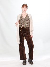 Gilet long alpaga Beige