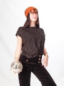 T shirt glitter noir