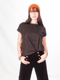 T shirt glitter noir