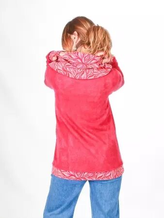 Gilet madurai coton bio rose v�tement chaud � la coupe fluide et au style contemporain