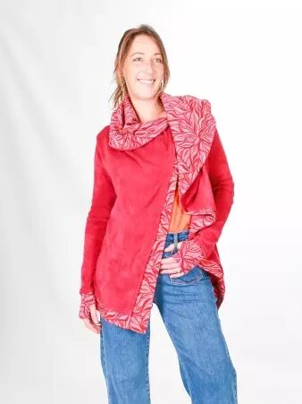 Gilet madurai coton bio rose v�tement chaud � la coupe fluide et au style contemporain
