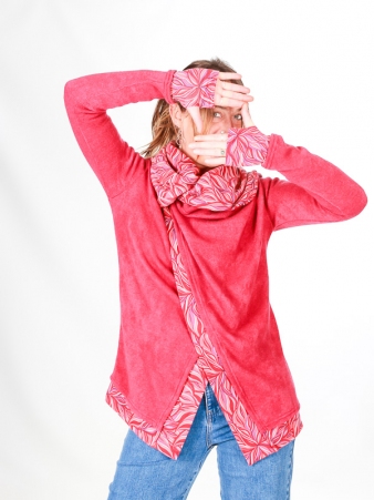 Gilet madurai coton bio rose v�tement chaud � la coupe fluide et au style contemporain