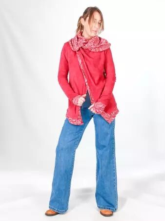 Gilet madurai coton bio rose v�tement chaud � la coupe fluide et au style contemporain