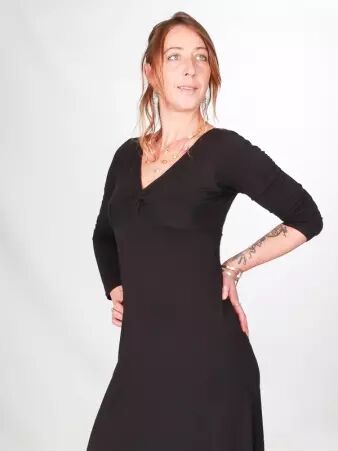 Robe Louie longueur midi Noir robe f�minine �l�gante