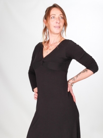 Robe Louie longueur midi Noir robe fluide intemporelle