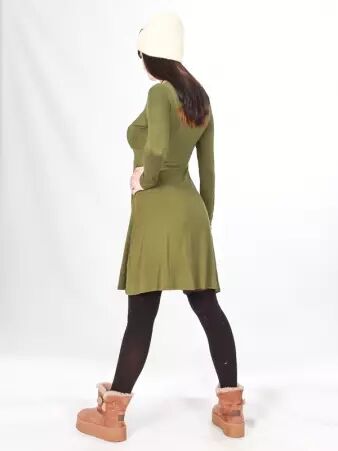 Robe Louie Kaki fonce robe boh�me naturelle