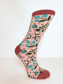 Chaussettes coton Fleurs roses accessoire mode au style contemporain