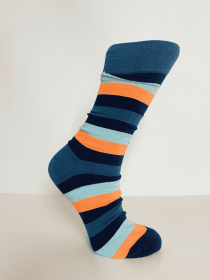Chaussettes coton Orange stripes accessoire textile au look moderne