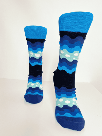 Chaussettes coton Blue bubbles accessoire textile au look moderne