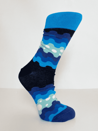 Chaussettes coton Blue bubbles accessoire textile au look moderne