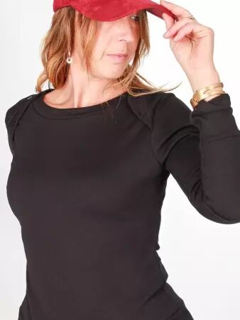 Pull Marny noir maille sobre