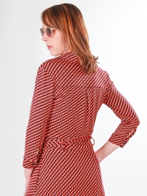 Robe Anna courte Omecanic robe moderne &agrave; imprim&eacute; dynamique