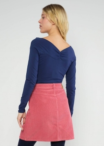 Longsleeve Lovebirds Kiss blue marina haut manches longues graphique au style romantique