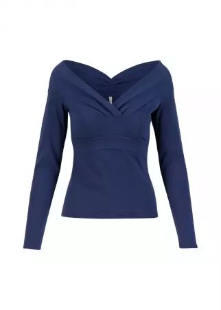 Longsleeve Lovebirds Kiss blue marina t-shirt manches longues Lovebirds bleu marina au motif po�tique