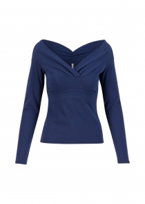 Longsleeve Lovebirds Kiss blue marina pi&egrave;ce mode casual &agrave; l'allure douce