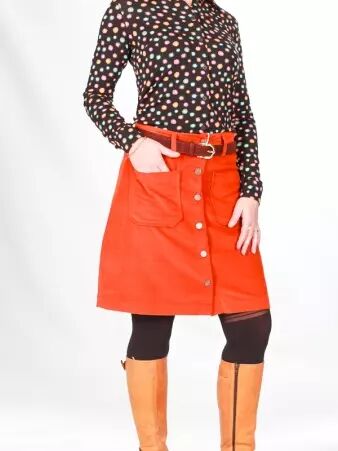 Jupe Louise Brique v�tement f�minin � la silhouette harmonieuse et au port� agr�able