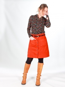 Jupe Louise Brique cr&eacute;ation mode au design &eacute;pur&eacute; et &agrave; l'esprit casual chic