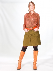 Jupe Louise Kaki v&ecirc;tement en maille &agrave; la coupe confortable et au style contemporain