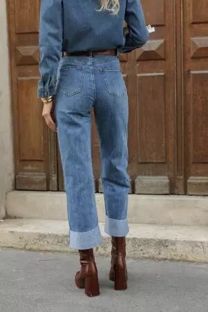 Jeans Loane a revers denim stone