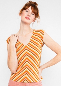 Vintage V-Neck blushing sunbeams stripes