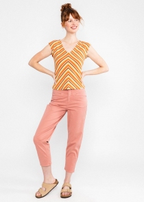 Vintage V-Neck blushing sunbeams stripes