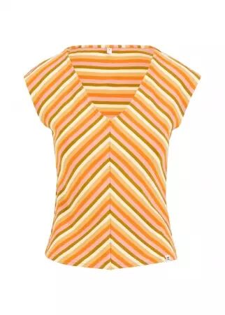 Vintage V-Neck blushing sunbeams stripes