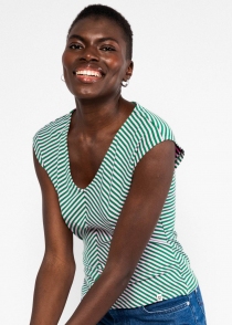 Vintage V-Neck green viva el sol! stripe