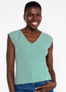 Vintage V-Neck green viva el sol! stripe