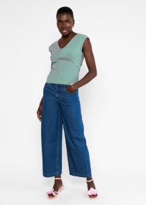 Vintage V-Neck green viva el sol! stripe