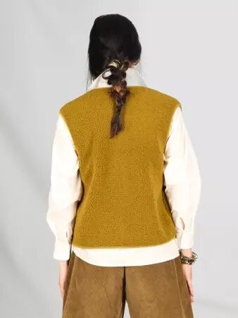 Gilet Sherpa sans manches olive