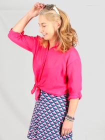 Chemise voile de coton Fuchsia