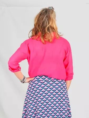 Chemise voile de coton Fuchsia