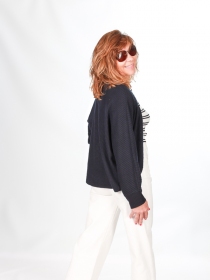 Cardigan maille ajour&eacute;e noir