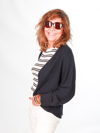 Cardigan maille ajour�e noir