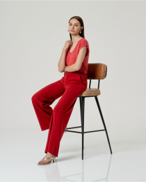 Pantalon avec poches rouge