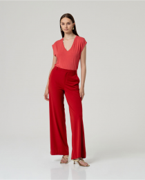 Pantalon avec poches rouge