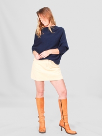 Sweat asymetrique touch&eacute; cachemire Navy