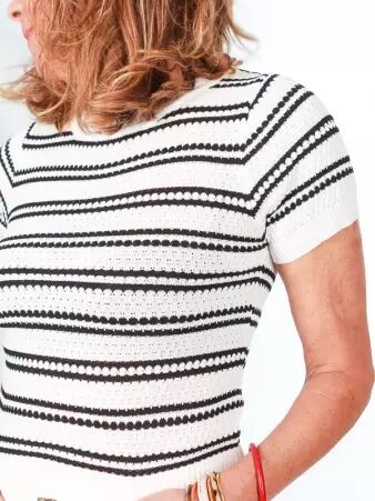 Crop top marini�re blanc