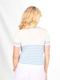 Crop top marini&egrave;re col polo bleu