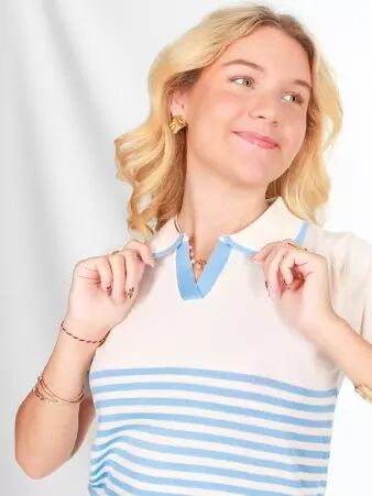 Crop top marini�re col polo bleu