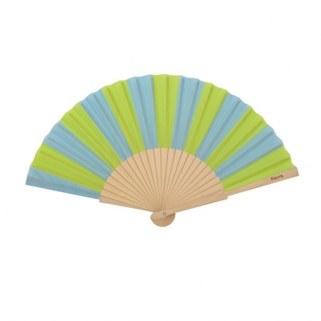 �ventail rayures vert citron et bleues