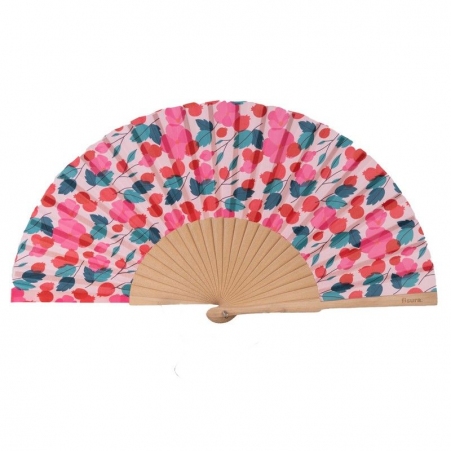 �ventail fleurs rose et bleu