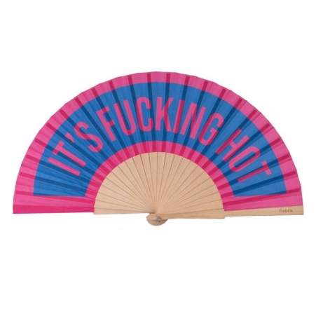 �ventail � Putain, il fait chaud � rose et bleu