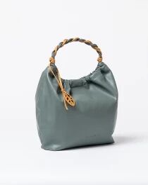 Sac hobo souple &agrave; poign&eacute;e bicolore Bleu acier